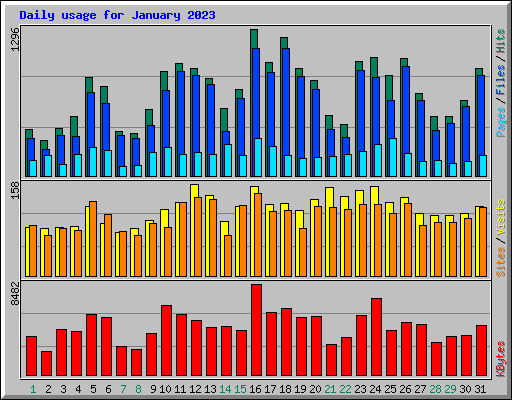 Daily usage for January 2023