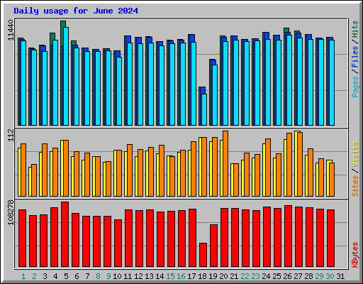 Daily usage for June 2024