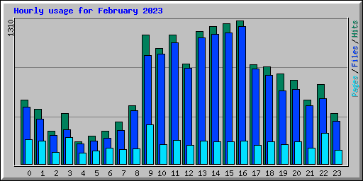 Hourly usage for February 2023