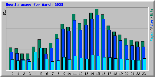 Hourly usage for March 2023
