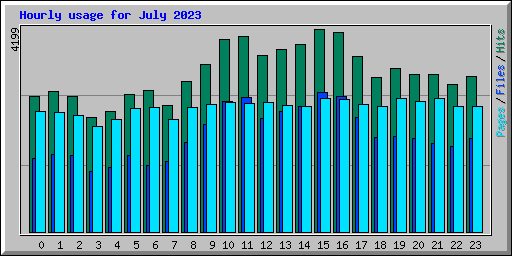 Hourly usage for July 2023