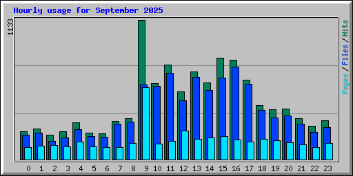 Hourly usage for September 2025
