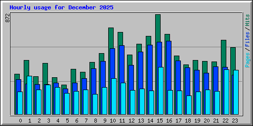 Hourly usage for December 2025